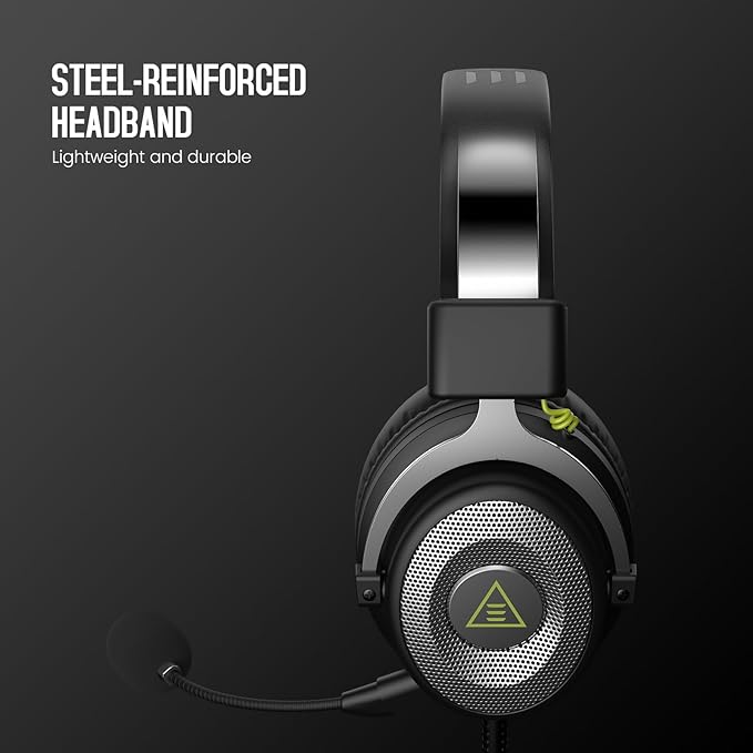 EKSA E900 Headset with Microphone for PC, PS4,PS5, Xbox - Detachable Noise Canceling Mic, 3D Surround Sound, Wired Headphone for Gaming, Computer, Laptop, 3.5MM Jack