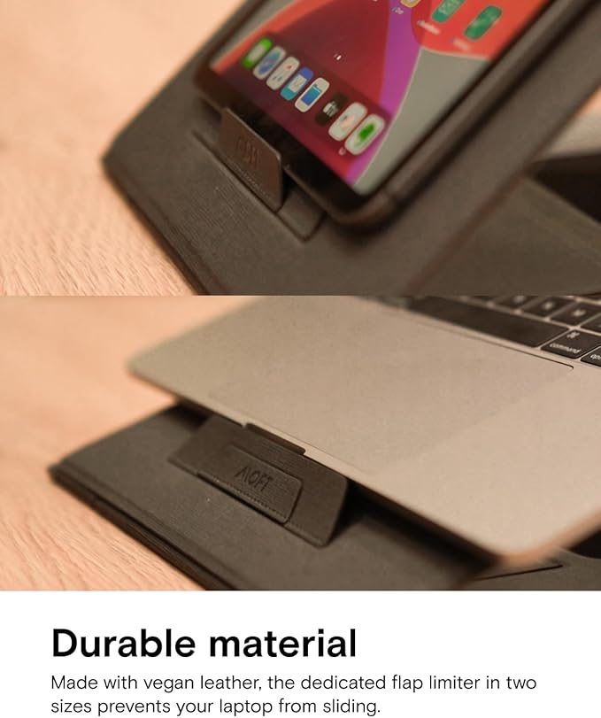 MOFT Folding Laptop Stand Lap Desk, Portable & Mini Computer Stand Laptop Desk for Travel and Home Office, Ergonomic Design with Adjustable Viewing Angles, Lightweight Computer Cooling Riser, Gray