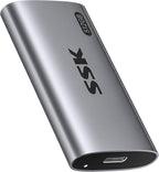 SSK 512GB SSD External Hard Drive, Portable SSD Up to 550MB/s Fast Solid State Drives External, USB 3.2 Gen2 for iPhone 15/16 Pro, Win, Mac, Android with LED Light, Trim, Smart Supported