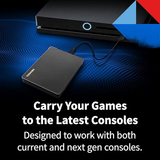Toshiba Canvio Gaming 1TB Portable External Hard Drive USB 3.0, Black for PlayStation, Xbox, PC, & Mac - HDTX110XK3AA