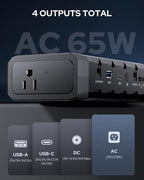 Apowking Power Bank with AC Outlet,65W Portable Laptop Battery Bank Fast Charging,88.8Wh/24000mah Power Station for Outdoor Camping PowerBank Travel Home Power Backup