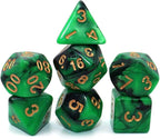 Polyhedral D&D Dice Set-5 Pack Double-Colors Dice Sets Compatible with Dungeons and Dragons DND Role Playing Game RPG MTG Games Dice with D4 D6 D8 D10 D% D12 D20 (5 Colors Set)