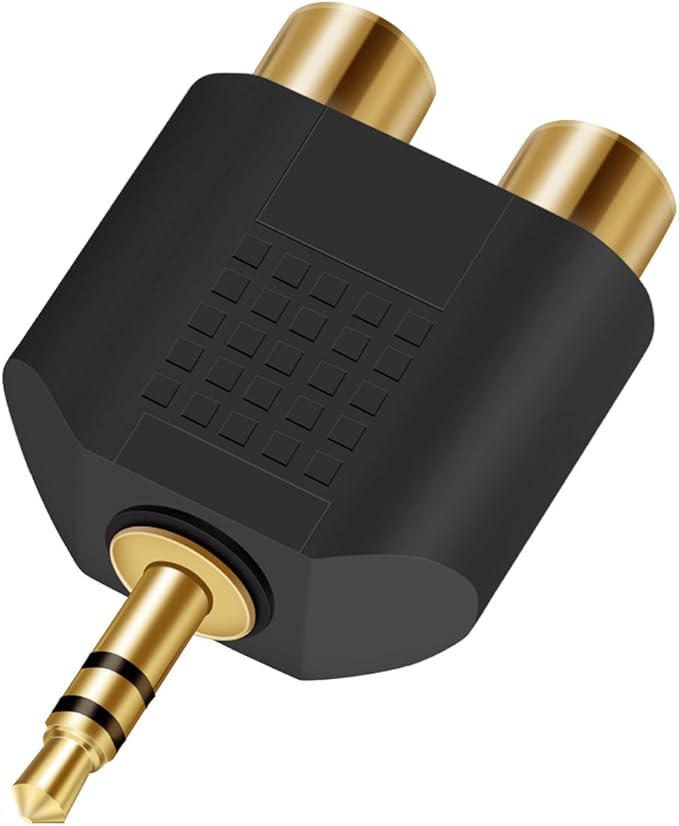 ANDTOBO 3.5 mm TRS to Dual RCA F (2-Pack), 3.5mm Stereo Male to Dual RCA Female Audio Breakout Adapter