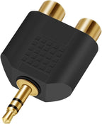 ANDTOBO 3.5 mm TRS to Dual RCA F (2-Pack), 3.5mm Stereo Male to Dual RCA Female Audio Breakout Adapter