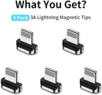 Magnetic Connector Tips Head for Iproduct Devices (5 Pack), only Compatible 3A Magnetic Charging Cable