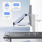 Suptek Monitor Mount Gas Spring Monitor Arm Desk Mount Fully Adjustable Fits 17-32inch Monitors Weight Capacity up to 22 lbs,Blue(MD8BLUE)