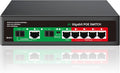 STEAMEMO 8 Port Gigabit Ethernet Unmanaged PoE Switch, 4 Gigabit PoE+ @65W Built-in Power, 2 Uplink Gigabit Port + 2 SFP Slot, VLAN Mode, 802.3af/at, Desktop/Wall-Mount, Plug & Play