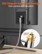 VANAUX 90-Degree Optical Audio Cable 15FT,Premium Fiber Optic Toslink Cable(24K Gold-Plated Connectors,Aluminum Alloy Shell,Braided Jacket)Ideal for Tight Spaces,Home Theater,Soundbars,Gaming Consoles