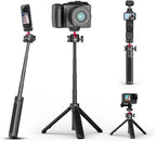 ULANZI MT-16 Extendable Mini Camera Tripod, 4 Levels Adjustment 360° Ball Head Cold Shoe Lightweight Portable Vlog Travel Selfie Stick Handle Grip Desktop Webcam Tripod for DSLR Action Camera