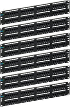ICC CAT6 Patch Panel, UL Listed & PoE++ Rated Gigabit Applications, Rackmount 48 Port 2U 19-Inch Network Patch Panel with Rear 110 IDC Terminal Blocks for Gigabit Network Switch, Black, Pack of 6