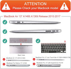 Mektron for MacBook Air 13 Case A1466/A1369 (2010-2017 Release), Snap-on Plastic Hard Shell Cover for MacBook Air 13.3 inch with Keyboard Cover,Pink Marble
