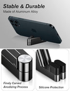 MONEER Cell Phone Stand, Phone Stand for Desk, Foldable & Portable iPhone Stand, Cell Phone Holder Desk Compatible with All Mobile Phone, iPhone, iPad mini, Tablet 4-10.5" (Black)