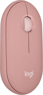 Logitech Pebble Mouse 2 M350s Slim Bluetooth Wireless Mouse, Portable, Lightweight, Customizable Button, Quiet Clicks, Easy-Switch for Windows, macOS, iPadOS, Android, Chrome OS - Tonal Rose