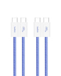 Belkin USB C to USB C Cable 2-Pack, 3.3ft, 60W - Type C Charger, iPhone Charger Cord, Soft, Braided, Flexible for iPhone 16, Galaxy S25, Pixel 9, Airpods, iPad Pro & More, Travel Essentials - Blue