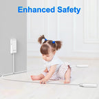 6FT Ultra Flat Plug Dual Extension Cord with 6 Outlets, Ultra-Thin Outlet Cover Power Bar, Outlet Concealer Universal Size Flat Plug Power Strip, Child & Pet Safe, 1625W, White
