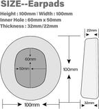 TRANSTEK Replacement Earpads Compatible with Audeze Maxwell Headphones, Maxwell Replacement Ear Cushion, Thickness and Noise Isolation Foam (Cooling Gel Mesh)