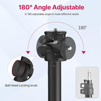 VIJIM MT-79 Extendable Photography Light Stand, 81" Portable Adjustable Light Tripod with 1/4" Screw, 360° Ball Head Camera Phone Tripod for Continute Output Lighting, Webcams, Cameras,for Pocket3