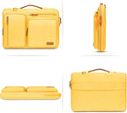 MOSISO 360 Protective Laptop Shoulder Bag,17-17.3 inch Computer Bag Compatible with MacBook, HP, Dell, Lenovo, Asus Notebook,Side Open Messenger Bag with 4 Zipper Pockets&Handle, Yellow