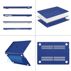 MOSISO Compatible with MacBook Air 13 inch Case 2025 2024 2023 2022 M4 A3240 M3 A3113 M2 A2681, Plastic Hard Shell&Keyboard Cover&Screen Film&Type C for MacBook Air 13.6 inch Case, Royal Blue