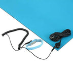 MWRF Source ESD Mat Kit with Wrist Strap and Grounding Cord (2.5 FT x 3 FT x 0.12 Inch, Blue)