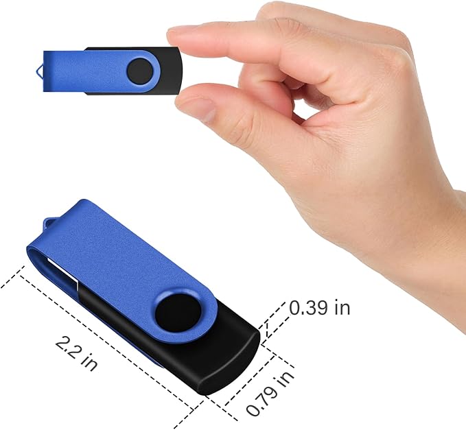EASTBULL 8GB USB Flash Drive Bulk Thumb Drives 20 Pack with Lanyards USB 2.0 Memory Sticks Zip Drive Pen Drive for Storage and Backup Blue 20PCS 8GB
