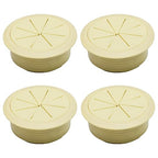 Desk Grommet 2" (50 mm), Desk Hole Cover for Cables Beige, Cable Grommet ABS Plastic, Desk Hole Grommet for Office and Home Table Cable, Detachable & Flexible Cable Cord Organizer-4 Pcs