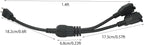 Y Splitter Extension Cord, 1.4FT 2 Way 1 to 2 Splitter Extension Cord, 3 Prong SJT 16AWG NEMA 5-15P to NEMA 5-15R x2, Male to Female Power Cord Cable Wire Extender Space Saver, 125V 13A 1625W, Black