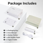 ORGBRO Sticker Printer Machine, X3 Mini Printer Print Pods Portable Thermal Inkless Sticker Maker, 3-Inch 300 DPI Bluetooth Pocket Printers for Smartphones, Notes, Journal, Photos, DIY, Kids Gift