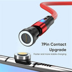 Magnetic Charging Cable (4 Pack, 3+3+6+6ft) 7Pin PD 60W USB C to USB Type C/Micro USB Fast Charging 540 Rotation Magnet Charger Cable Magnetic Phone Charger Data Cable for Smartphone Tablet Laptop