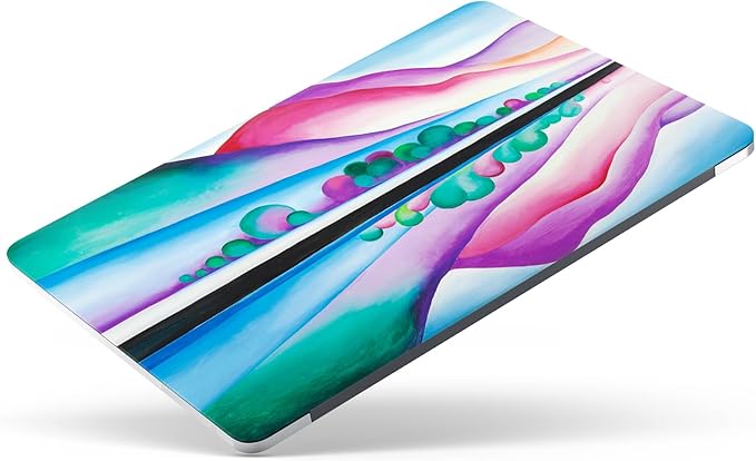 Berkin Arts Compatible with MacBook Air 13 inch Cover, 2022-2018 Release A1932 with Keyboard Cover & Screen Protector Cloisonnism Vivid Abstract Landscape (Lake George Reflection by O'Keeffe)