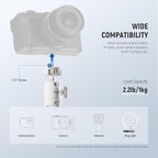 NEEWER Basics Mini Desk Selfie Stick Tripod Compatible with iPhone GoPro Insta360 DJI, Portable Small Camera Webcam Android Cell Phone Holder Ball Head Elevated Axis Video Recording Stand, TP43 White
