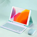 AnMengXinLing Keyboard Case for iPad Air 11 inch (M3 2025/M2 2024) with Mouse, Case for iPad Air 5th/4th Gen with Keyboard Cover with Pencil Holder, Green