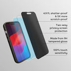 CASETiFY Impact Privacy Screen Protector [Strengthened 9H aluminosilicate glass, applicator included] for iPhone 16