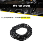 Kable Kontrol Vortex Spiral Cable Wrap - 1/2” Inch 100’ Feet Long - Hose Protector Flexible Polyethylene Wire Conduit Tubing Cable Sleeve Cord Cover to Organize Wires – Black