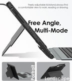 Nillkin Carry Go Keyboard Case for iPad Pro 13 inch (M4) 2024 with Handle, Rugged Case with Detachable Keyboard for iPad Pro 13, Magic Trackpad, 7 Colors Backlit, Camera Cover, Black
