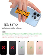 Phone Grip Holder for Hand, Universal Finger Strap Phone Holder, Finger Selfie Grip Compatible with Most Smartphones (Black Polka Dots) -2Pack