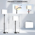 2-Pack LED Video Light with Stand, Home Studio Back Lights, Photo Lights with Color Filters for Close Photography Lighting YouTube Video Recording, Desk Game Steaming