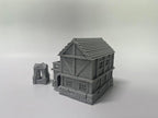 Paintable Tabletop Miniature Little Town Building Terrains Compatible with RPG War Games - 18mm Scale Dioramas Building Set Scenery with Medieval Architecture Style by HAUTICO (HVillageHouses7-1)