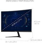 ViewSonic VX2718-2KPC-MHD 27 Inch Curved 1440p 1ms 180Hz Gaming Monitor with FreeSync Premium, Eye Care, HDMI and Display Port