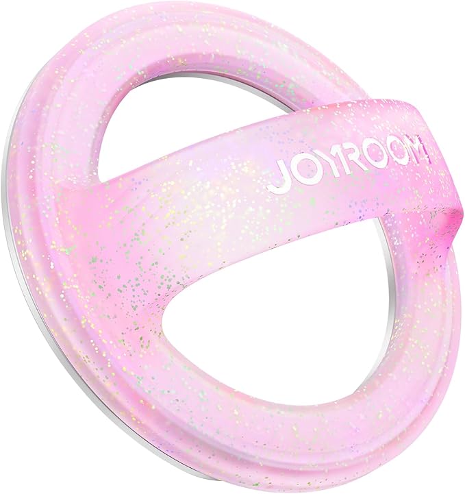 JOYROOM Magnetic Phone Grip, Silicone Finger Loop Grip [Stylish Twinkle][Glitter] Phone Grip for Magsafe, for iPhone 16 Pro Max/15 Pro Max/14/13/12 Series, Pink