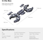 SMALLRIG Double Clamp Mount, Umbrella Clamp, Super Clamp Arm, for Chair, Pole, Tripod, C Stand, Handlebar, All Metal Max Load Capacity 3.5kg