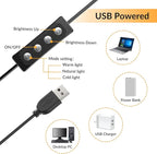 Video Conference Lighting with Tripod for Laptop&Computer -Webcam Light for Streaming-Zoom Lighting with 3 Dimmable Color & 10 Brightness Level for Self Broadcasting and Live Streaming