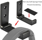 Folding Coat Hooks, Foldable Wall Hooks for Hanging Aluminum Alloy Cloth Hanger Coat Hanger Headphones Holder Headset Wall Hanger Hook- Pack of 4