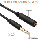 Tisino 1/4 Extension Cable 20 ft, Headphone Extension Cable Quarter inch TRS Male to Female Stereo Guitar Extension Cable Cord