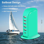 USB Tower Charging Station Upoy, Multiport Chargers for Multiple Devices 40W, Small Charging Hub for Desk, Office, Travel, USB Power Block Adapter for iPhone/Ipad