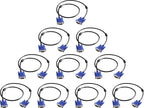 VGA to VGA Monitor Cable 10 Pack, 15 Pin Male to Male Computer Cord Support 1080P Full HD for Laptop TV Projector - 3 Feet