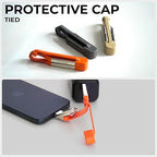 Rolling Square inCharge XS - 240W 4in1 Keyring Cable | Fast Charging & Data Transfer | Universal USB C/Lightning/USB Cable with Metal Housing | N52 Magnets | Eco-Friendly | Orange