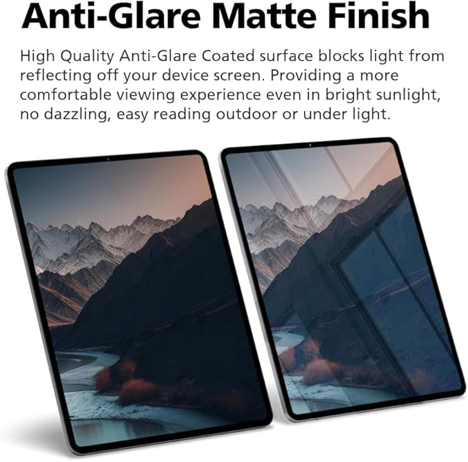 2-Pack Anti Glare Screen Protector with Blue Light Filter For iPad Pro 11 inch M4 2024, Anti-Glare Matte PET Film, Anti-Fingerprint, High Touch Sensitivity, Easy Installation