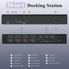 USB C Docking Station, 20-in-1 Universal Displaylink Dock Quad 4K Dual 5K@60Hz Display with 100W Power Delivery/100W DC Charging, 4 HDMI, 4 DisplayPort 1.2, 2.5G Ethernet, USB3.1/3.0, SD/TF 4.0 Slot