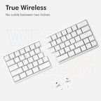 Wireless Ergonomic Split Mechanical Keyboard - Tactile, Hot-Swappable, Compact 60% Layout, Programmable for Mac & Windows, PBT Keycaps(Standard Version)